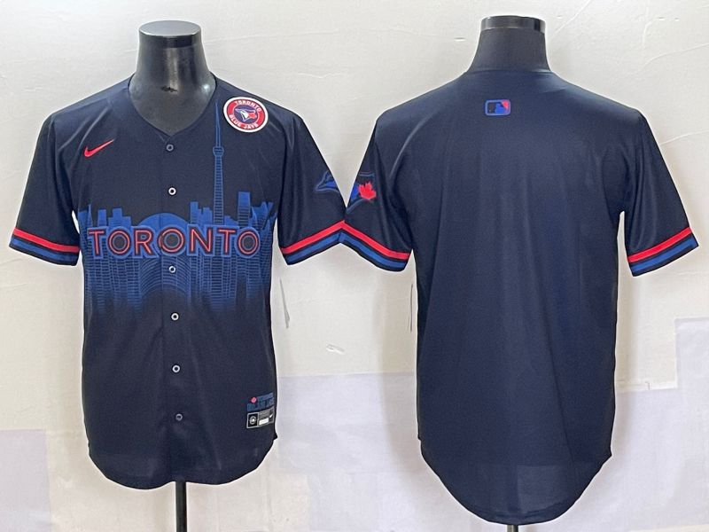 Men 2025 Toronto Blue Jays Blank Black Joint Name Nike MLB Jersey style 4